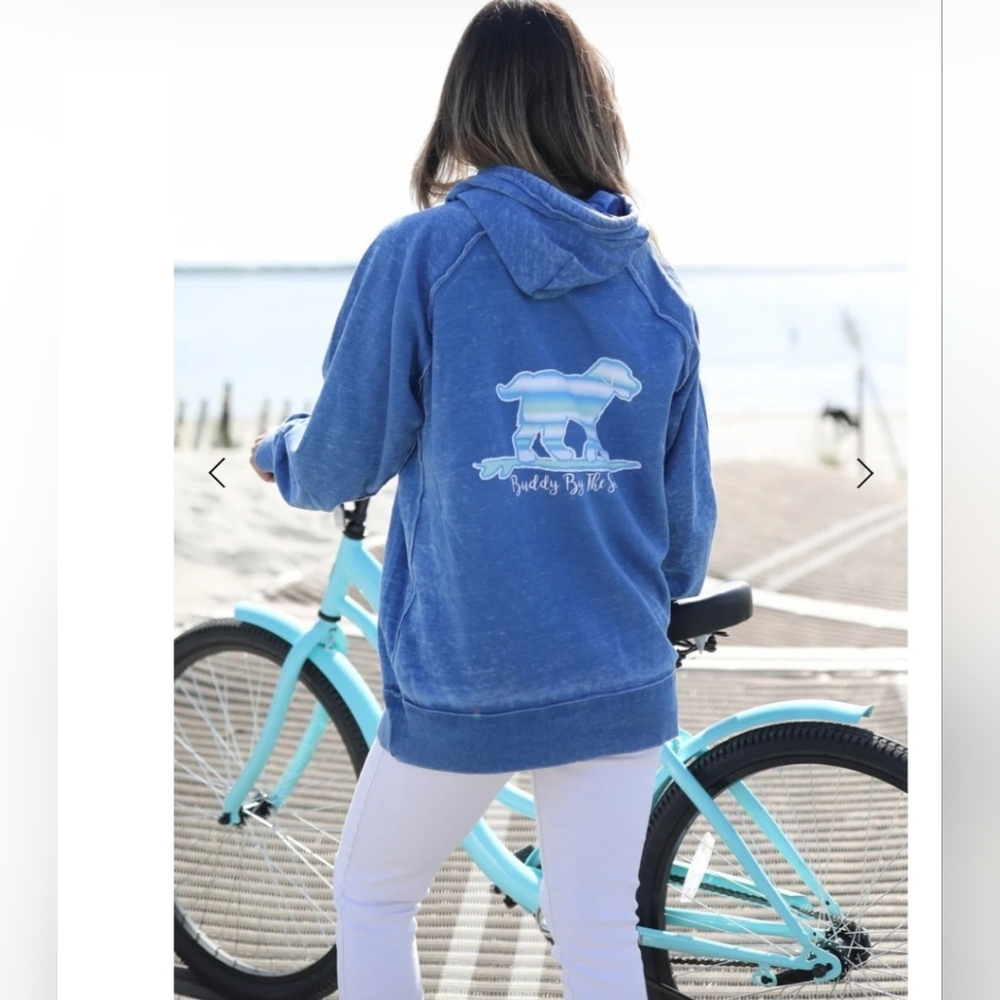 Buddy By The Sea Blue Hooded Sweatshirt